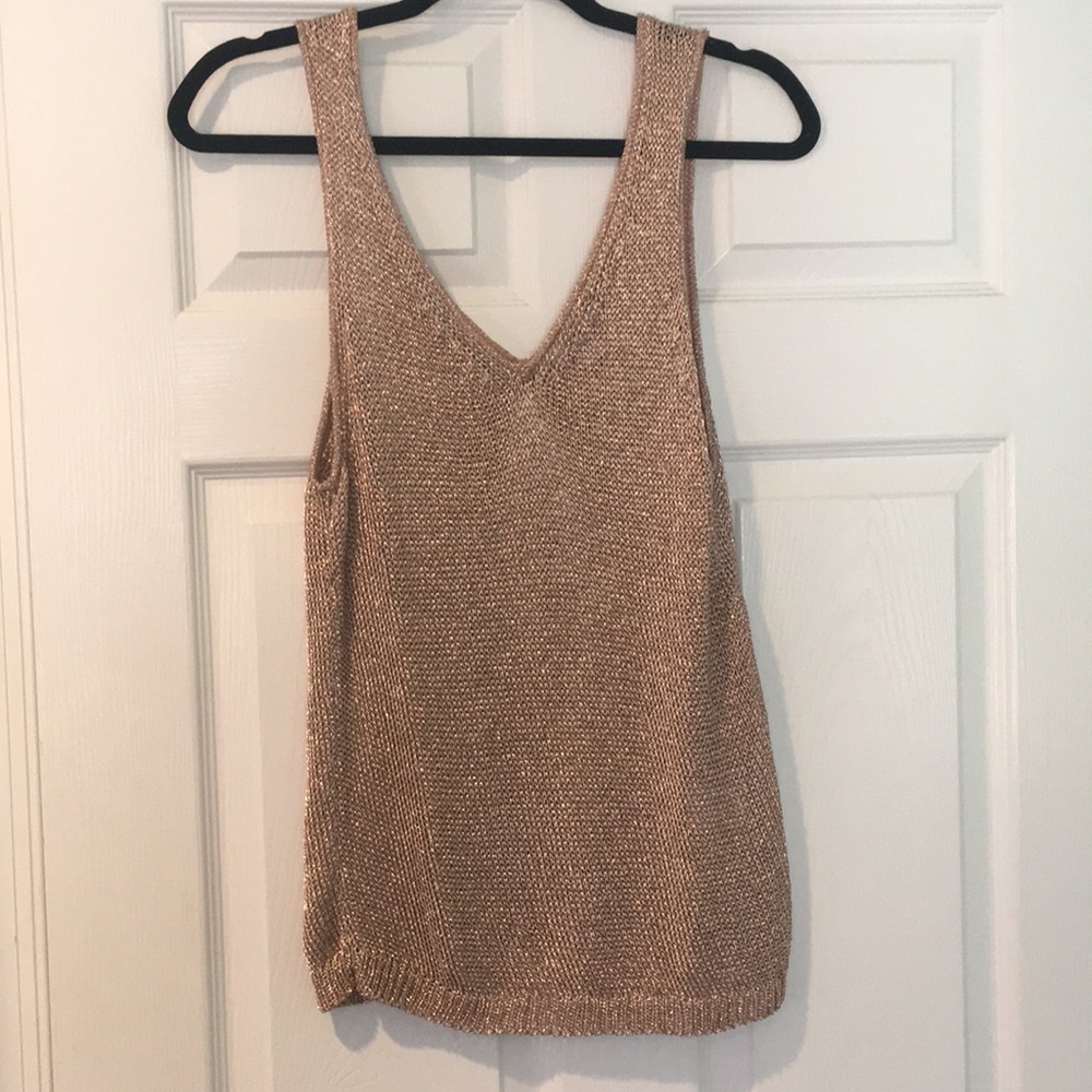 Metallic rose gold tank top